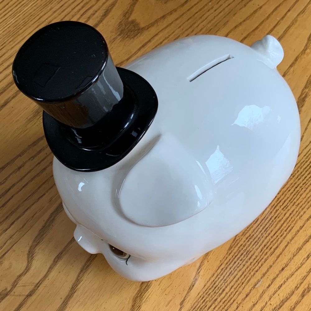 The Harvey Knox Kingdom Vintage Ceramic Piggy Bank With Top Hat - Picture 2 of 8